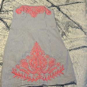 Lilly Pulitzer seersucker embroidered tube dress